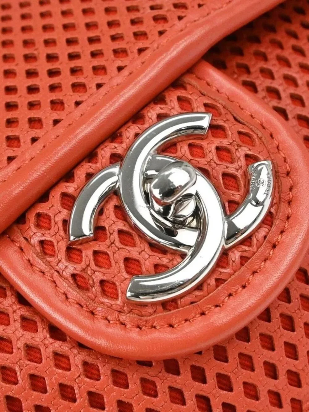 Chanel Red Perforated Calfskin Up in the Air Shoulder Bag 198086